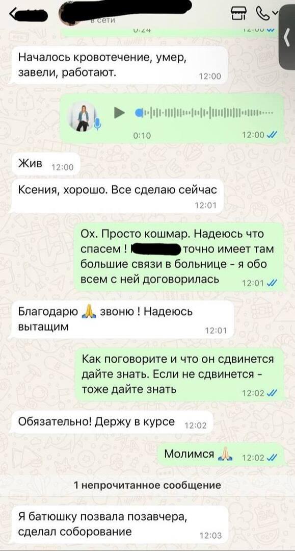 «Хочется, чтобы дали спасти»: Ксения Собчак показала переписку с родными Паши Техника