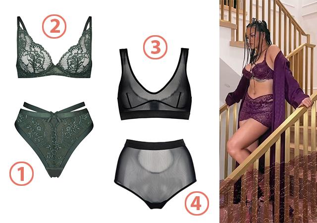 1. Трусы Hunkemoller, цена по запросу. 2. Бра Hunkemoller, цена по запросу. 3. Бра Le Journal Intime, 8 900 руб. 4. Трусы Le Journal Intime, 4 500 руб.