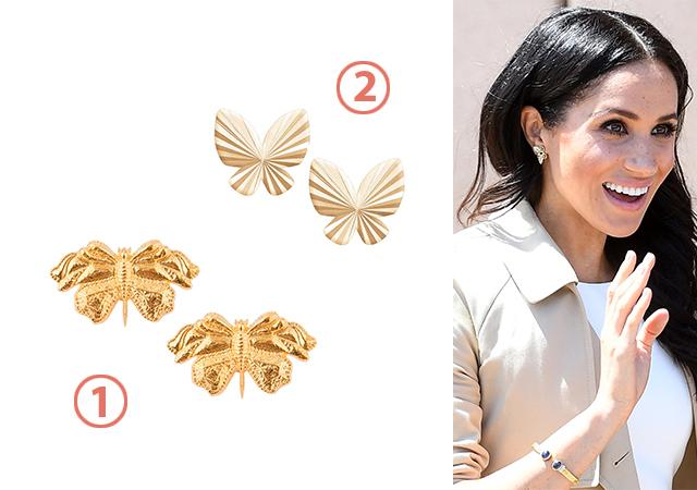 1. Позолоченные серьги Natia x Lako (poisondrop.ru), 7110 руб. 2. Серьги из красного золота 585 пробы Adamas, 5187 руб.