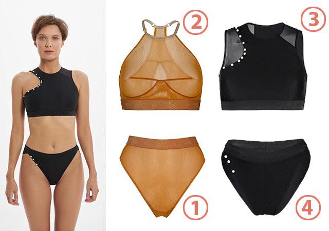 Белье Le Journal Intime. 1. Трусы 4300 руб. 2. Бра 7800 руб. 3. Бра 9650 руб. 4. Трусы 4300 руб.