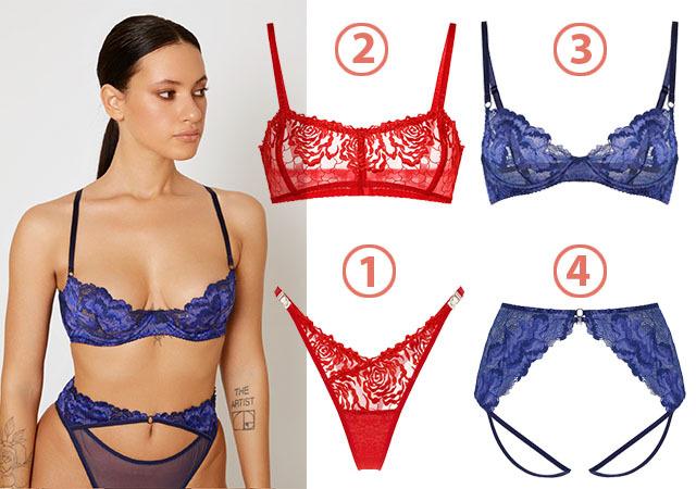 Белье Petra. 1. Трусы 3900 руб. 2. Бра 4900 руб. 3. Бра 5800 руб. 4. Открытые слипы 3200 руб.