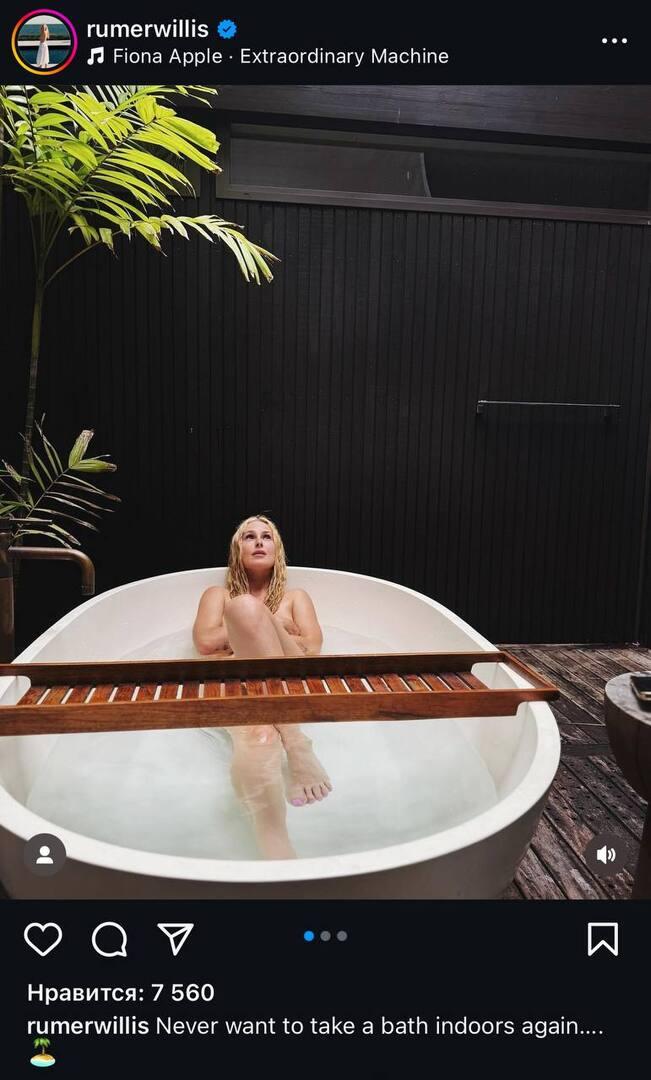 36-летняя дочь Брюса Уиллиса снялась в ванне на Фиджи