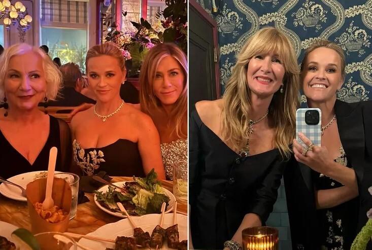 «Девичник»: Риз Уизерспун показала кадры с Энистон и Дерн на премии «Эмми»