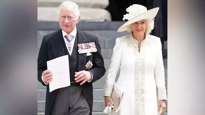 Гигантский половой орган выстригли на газоне в месте празднования коронации Карла III