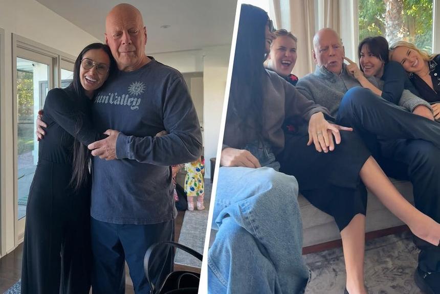 Актриса Деми Мур показала фото с тяжелобольным Брюсом Уиллисом и дочерями